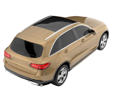 Modern araba arka planda izole edilmiş. 3D görüntüleme - illüstrasyon