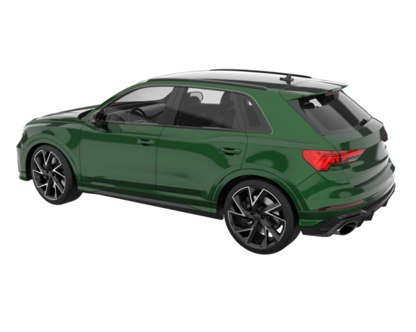 Modern araba arka planda izole edilmiş. 3d oluşturma