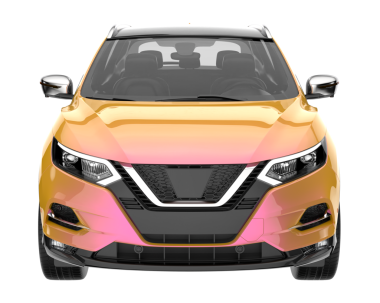 Beyaz arka planda turuncu araba