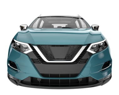 Beyaz arka planda bir araba. 3d illüstrasyon