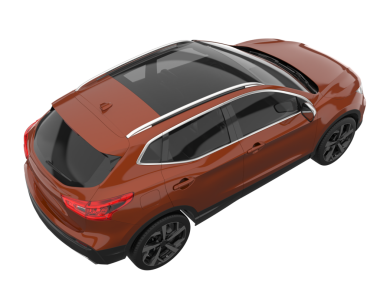 Araba sedanı arka planda izole edildi. 3D görüntüleme - illüstrasyon