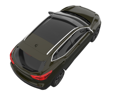 Siyah araba beyaz arka planda. 3d oluşturma