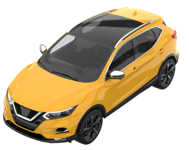 Beyaz bir arka plan üzerinde izole modern kompakt araç.