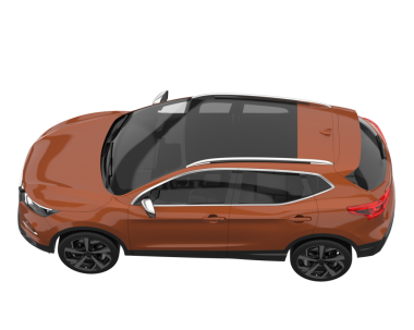 modern araba kırpma yolu ve 3 boyutlu illüstrasyonla arka planda izole edildi