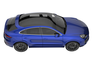 Modern araba arka planda izole edilmiş. 3D görüntüleme - illüstrasyon