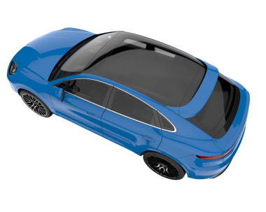 Modern mavi araba. beyaz arkaplanda izole edilmiş