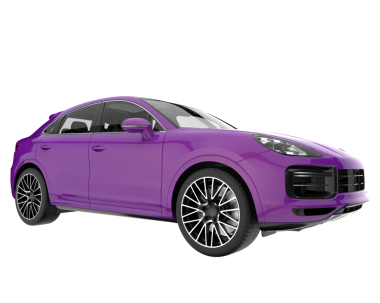 beyaz arkaplanda izole edilmiş mor araba
