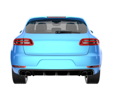 mavi araba beyaz arkaplanda izole edildi