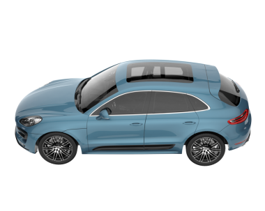 Gerçekçi bir araba. Beyaz arkaplanda 3 boyutlu resimleme izole edildi