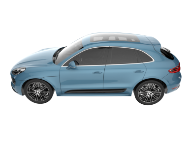 mavi araba beyaz arkaplanda izole edildi