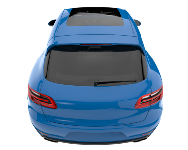 Beyaz arka planda mavi araba. 3d oluşturma