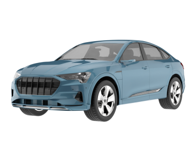 Gerçekçi mavi sedan. vektör illüstrasyonu.