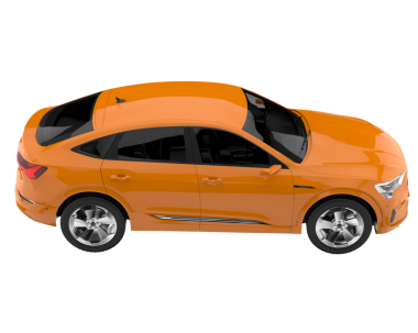 Beyaz arka planda turuncu araba