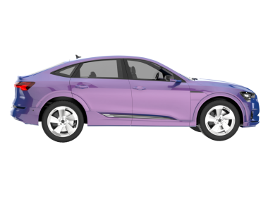 pembe modern mor elektrikli araba beyaz arka planda izole