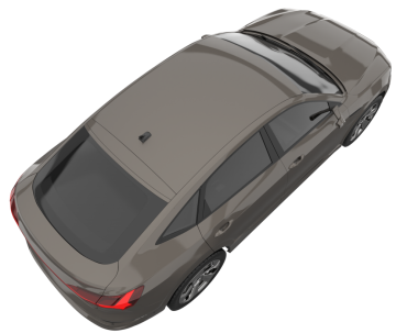 Modern şehir arabası siyah arka planda izole edilmiş. 3d illüstrasyon - illüstrasyon