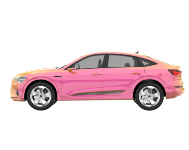 Pembe desenli pembe modern bir araba. gerçekçi araba.