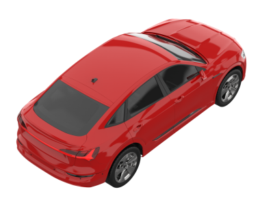 Gerçekçi kırmızı spor araba beyaz arka planda izole edilmiş. 3d oluşturma