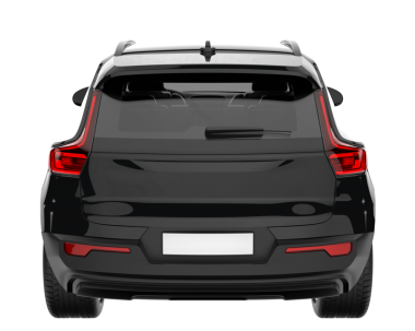 Siyah modern spor araba beyaz arka planda izole edilmiş.