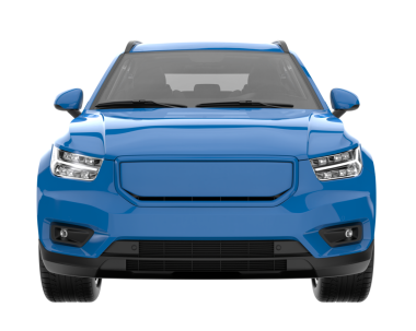 Mavi modern lüks araba beyaz arka planda izole edilmiş. 3d oluşturma