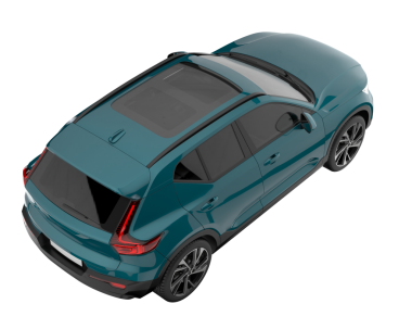 modern mavi araba beyaz arka planda izole edildi - 3 boyutlu görüntüleme