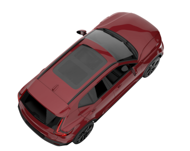 Kırmızı araba beyaz arka planda izole edildi. 3 boyutlu görüntüleme - illüstrasyon