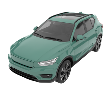 Modern araba beyazda izole edilmiş. 3D görüntüleme - illüstrasyon