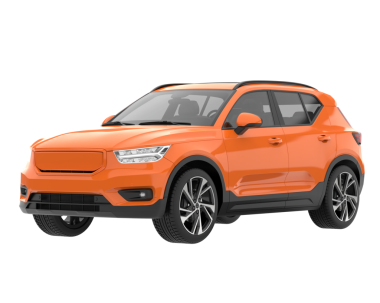 Beyaz arka planda modern kompakt araba