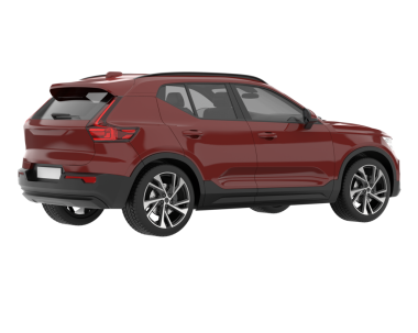 Arka planda modern bir araba. 3d oluşturma