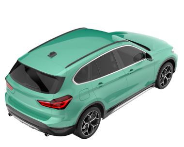 Yeşil cip beyaz arka planda izole edildi. 3d oluşturma