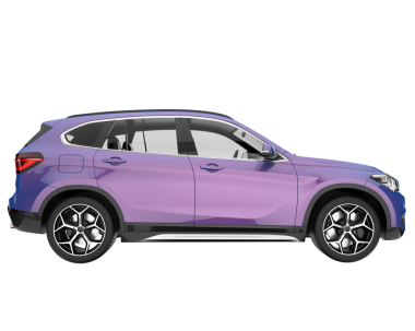 modern mor araba - beyaz arkaplanda izole edilmiş yan görünüm - 3 boyutlu illüstrasyon