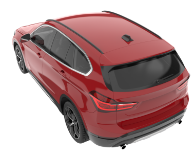 Modern araba arka planda izole edilmiş. 3D görüntüleme - illüstrasyon