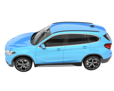 Mavi araba. Cip. 3d illüstrasyon