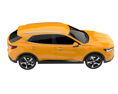 Beyaz arka planda modern bir araba. 3d oluşturma