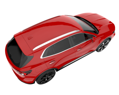 Modern araba arka planda izole edilmiş. 3d oluşturma