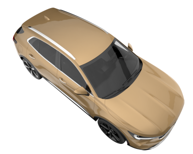 Beyaz arka planda modern bir araba. 3 d