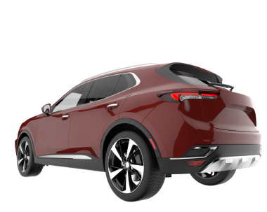 Modern araba beyaz arka planda izole edilmiş. 3d oluşturma.