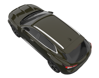 Modern araba arka planda izole edilmiş. 3D görüntüleme - illüstrasyon