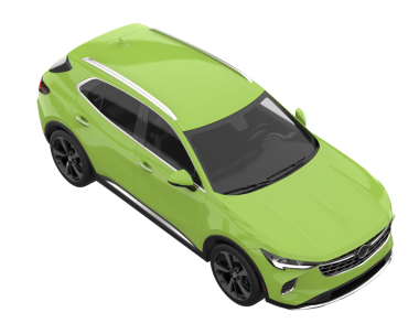 modern elektrikli araba beyaz arka planda izole edildi. 3 d illüstrasyon