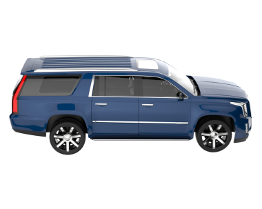 Beyaz arkaplanda mavi araba.