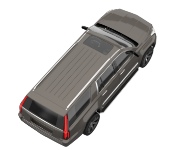 Siyah araba beyaz arka planda izole edildi, 3 boyutlu görüntüleme