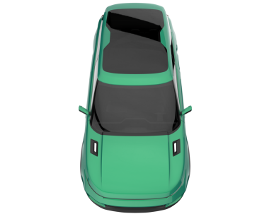 yeşil araba beyaz arkaplanda izole edildi