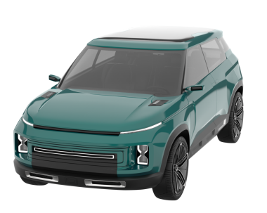 Araba arka planda izole. 3D görüntüleme - illüstrasyon