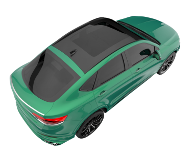 modern yeşil araba siyah arka planda izole edilmiş - 3 boyutlu görüntüleme