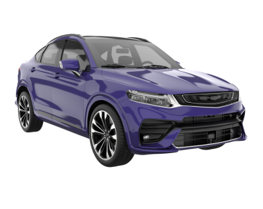 Araç sedanı beyaz arka planda izole edildi, 3 boyutlu illüstrasyon,