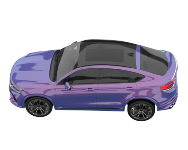 Beyaz arka planda bir araba. 3d oluşturma.