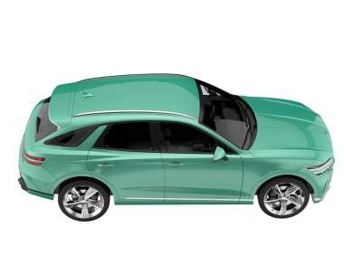 yeşil modern araba beyaz üzerine izole