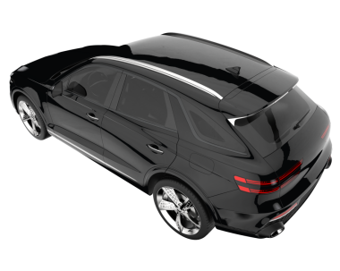 Lüks araba. Modern araba. Arka manzara. 3 boyutlu.