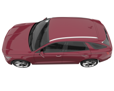 İzole edilmiş arka planda araba kenarı görüntüsü. 3d oluşturma