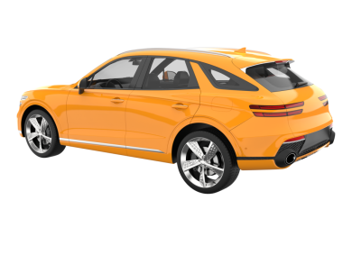 turuncu lüks modern araba beyaz arka planda