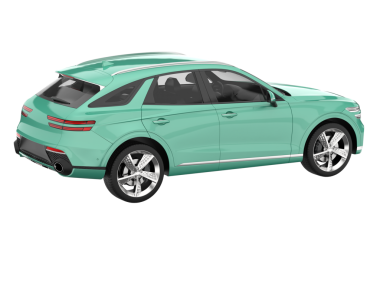 modern lüks araba beyaz arka planda izole edilmiş 3 boyutlu görüntüleme